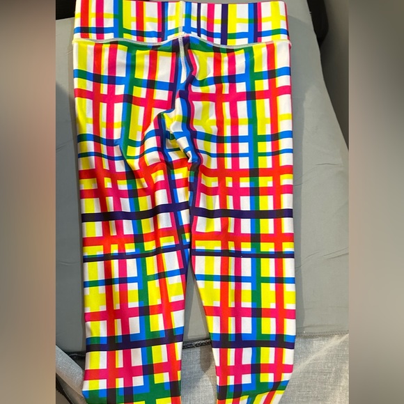 Terez XS Technicolor Plaid Shine Leggings and Sports Bra Set ♥️💙💛 - Picture 12 of 16